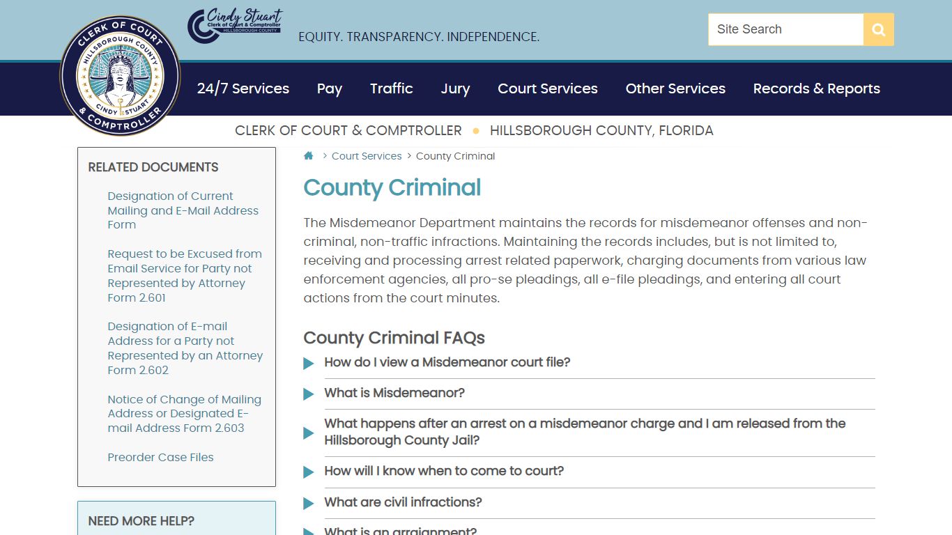 COUNTY CRIMINAL | Hillsborough County Clerk
